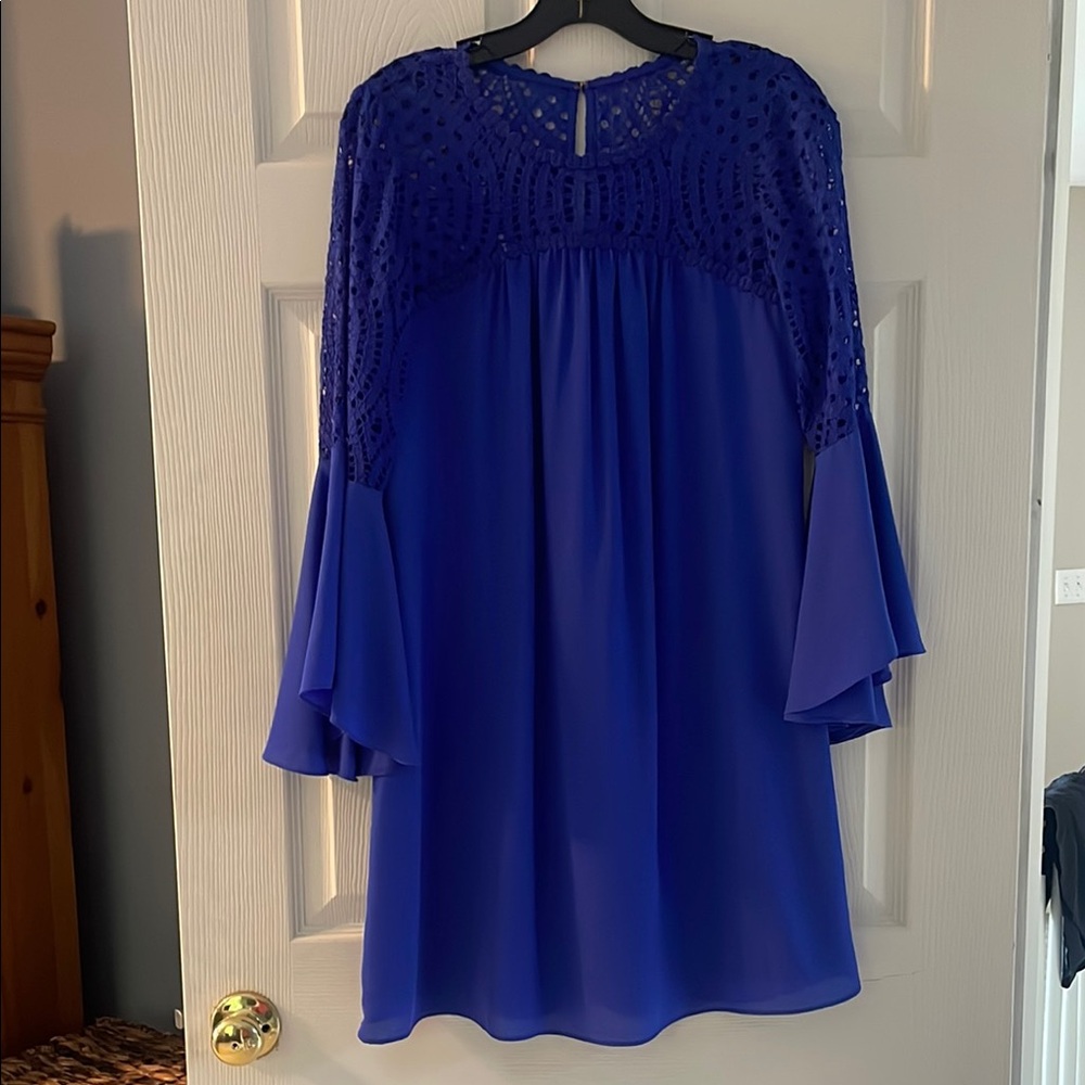 Lilly Pulitzer Royal Blue Lace Sleeve Dress